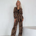 Color-Autumn Leopard Print Loose Comfortable Long Sleeve Trousers Pajamas Two Piece Set Ladies Homewear-Fancey Boutique