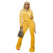 Color-Yellow-Women Clothing Two-Piece Korean Velvet Solid Color Long Sleeve Sexy cropped Casual Sports Suit-Fancey Boutique