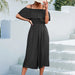 Color-Spring Summer Popular Solid Color off Shoulder Loose Casual Sling Jumpsuit-Fancey Boutique