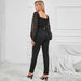 Color-Autumn Winter Stitching Slim Women Clothing Long Sleeve Black Jumpsuit-Fancey Boutique