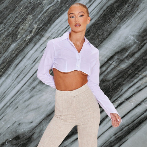 Color-Sweet Sexy Sexy Solid Color Women Clothing Ultra Short cropped Shirt Women-Fancey Boutique