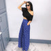 Color-Blue Polka Dots-Personality Houndstooth Printed Flared Pants Wide Leg Casual Pants Autumn Winter Wide Leg Pants Plus Size-Fancey Boutique
