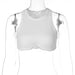 Color-White-Women Clothing Summer Crew Neck Casual Sleeveless Cropped Top Tube Top Women-Fancey Boutique