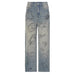 Color-Blue-Street Graffiti Washed Blue High Waist Jeans Hip Hop Sexy Loose Mopping Straight Leg Overalls-Fancey Boutique