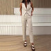 Color-Women Suit Summer Casual Office Solid Color Trousers Two Piece Set-Fancey Boutique