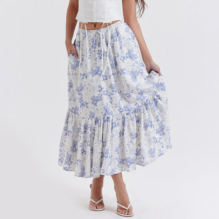 Color-Printed Skirt Sexy Floral Skirt Summer Women Dress Printed Midi Skirt Women Skirt-Fancey Boutique