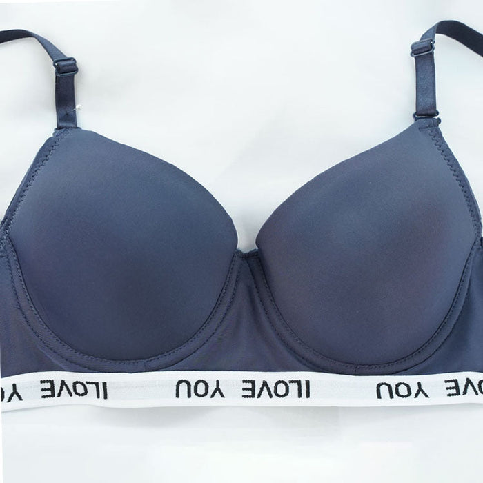 Color-Blue-bralette Comfortable Underwear Big Chest Small Lace Thin Push Up Sexy Breast Holding Adjustable Bra-Fancey Boutique