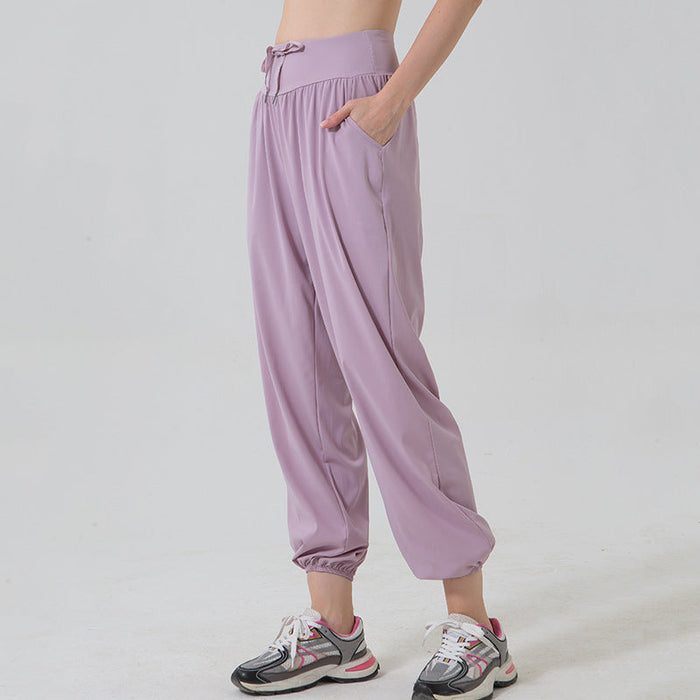 Color-Pink-Sports Pants Women Quick Drying Running Fitness Pants Slimming Casual Jogger Pants Yoga Pants Sweatpants Fitness Clothes Loose Pants-Fancey Boutique