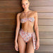 Color-High Waist Solid Color Banded Bikini Sexy Backless Print Split Swimsuit Women-Fancey Boutique