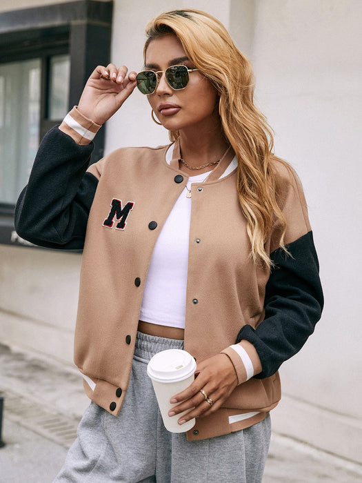 Color-Women Clothing Casual Long Sleeve Solid Color Cardigan Coat Top Varsity Jacket for Women-Fancey Boutique