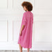 Color-Simple Loose Pink Maxi Dress Ladies Homewear Women-Fancey Boutique
