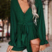 Color-Women Clothing Popular V neck Long Sleeve Loose Jumpsuit-Fancey Boutique
