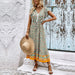 Color-Summer Women Ruffled Printed Dress Long Dress-Fancey Boutique