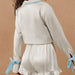 Color-Autumn Artificial Silk Short Long Sleeve Top Ruffled Design Shorts Suit Cute Women Pajamas-Fancey Boutique