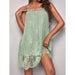 Color-Green-Strap Dress Pajamas Home Wear Lace Sexy Nightdress-Fancey Boutique