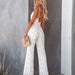 Color-Women Clothing Spring Summer Deep V Plunge Plunge Lace Strap Jumpsuit-Fancey Boutique