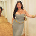 Color-Summer Women Clothing Knitted Tube Top Dress Slim Sleeveless Casual Sequin Strap Dress for Women-Fancey Boutique
