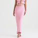 Color-Pink-Early Autumn Women Wear Satin Tight Sexy Sheath Fishtail Skirt Pink Graceful Long Skirt-Fancey Boutique
