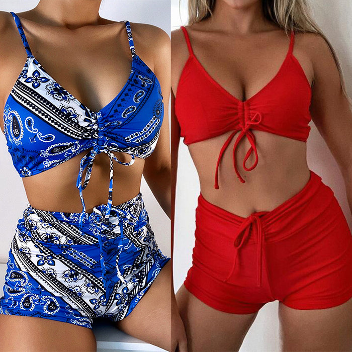 Color-Swimsuit Popular Women Split Swimsuit Sexy High Waist Bikini-Fancey Boutique