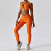 Color-Pleated Bra Trousers Tropical Orange-Sexy Beauty Back Yoga Clothes Outer Wear Pilates Running Fitness Exercise Yoga Suit Women-Fancey Boutique