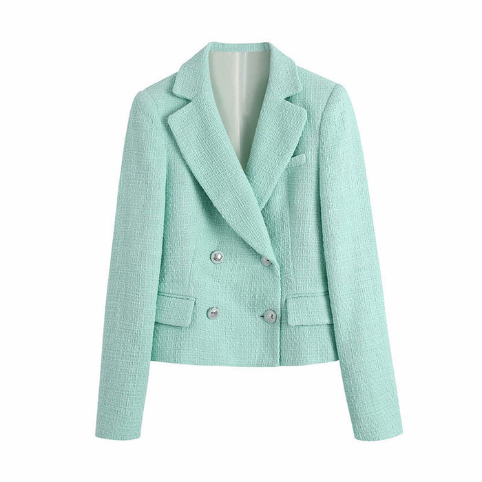 Color-Blazer-Women Clothes Texture Short Blazer High Waist Shorts Suit-Fancey Boutique