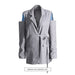 Color-Gray-Women Clothing Niche Personality Stitching Coat Goddess Korean All Match Drop Shoulder for Women-Fancey Boutique