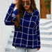 Color-Winter Plaid Sweater Pullover Turtleneck Pullover Plaid Knitwear for Women-Fancey Boutique