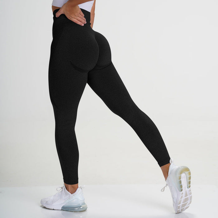 Color-Black-Seamless Small Crescent Breathable Quick-drying Fitness Pants Women High Waist Peach Hip Tight Stretch Hip Lift Yoga Pants-Fancey Boutique