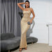 Color-Women Clothing Split Sequ Dress Evening Maxi Dress Women Gold Sequin Rhinestone-Fancey Boutique