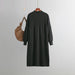 Color-Loose Mid Length Bottoming Knitted Dress Women Autumn Winter V neck Long Sleeve Woolen-Fancey Boutique