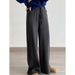 Color-Korean Split High Waist Knitted Casual Pants Women Winter Loose Drawstring Wide Leg Pants-Fancey Boutique