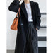 Color-Corduroy Blazer Women Mid Length over the Knee Spring Autumn British High Sense Woolen Coat-Fancey Boutique