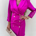 Color-Suit Collar Slim Slimming Double Row Button-Fancey Boutique