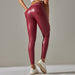Color-Red-Faux Leather Pants High Elastic Sexy Solid Color Bright Surface Thin Velvet Tight Pocket Fitness Trousers Running Yoga Pants-Fancey Boutique