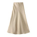 Color-High End Draping Acetate Satin Skirt Women Summer Mid Length Fishtail Skirt High Waist Slimming Hip Skirt-Fancey Boutique