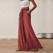 Color-Summer Women Clothing Big Horn Solid Color Wide Leg Pants Women-Fancey Boutique