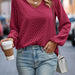 Color-Autumn Women Clothing Solid Color Long Sleeve V neck Elegant Blouse-Fancey Boutique