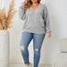 Color-Plus Size Loose Pullover V neck All Matching Women Top-Fancey Boutique