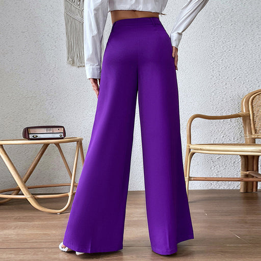 Color-High Waist Slimming Loose Wide Leg Pants Casual Trousers-Fancey Boutique