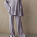 Color-Loose Knitting Suit Autumn Winter Flared Sleeves round Neck Slit Loose Suit-Fancey Boutique