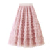 Color-Light Pink-Mesh Tiered Skirt Women Spring Autumn Dress Fairy White Yarn Skirt Pleated-Fancey Boutique