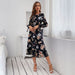 Color-Women Wear Long Sleeve Vintage Floral Dress Autumn-Fancey Boutique