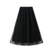 Color-Pleated Bright Yarn Mesh Skirt for Women Spring High Waist Slimming Mid Length Large Swing Cover Yarn Skirt-Fancey Boutique