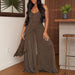 Color-Summer Women Clothing Personalized Strap Top Loose Wide Leg Pants Set-Fancey Boutique