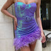 Color-Drill Chain Sequin Sheath Feather Sexy Pleated Dress-Fancey Boutique