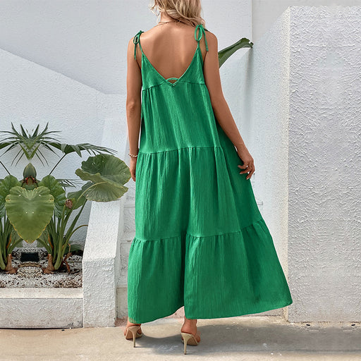 Color-Women Solid Color Sling Dress Summer-Fancey Boutique