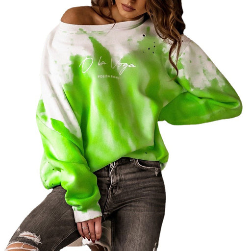 Color-Women Clothes Printed Tie-Dyed Long Sleeve round Neck T- Sweater for Women Sweatshirt-Fancey Boutique