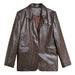 Color-Autumn Small Street Retro Shiny Patent Leather Blzaer Leather Coat Women-Fancey Boutique