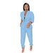 Color-skyblue-Spring Autumn Solid Color Lace-up Long Sleeve Small Blazer Casual Jogger Pants Suit-Fancey Boutique