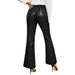 Color-Summer High Waist Slim Fit Slit Bell-Bottom Pants Casual Leather Pants-Fancey Boutique